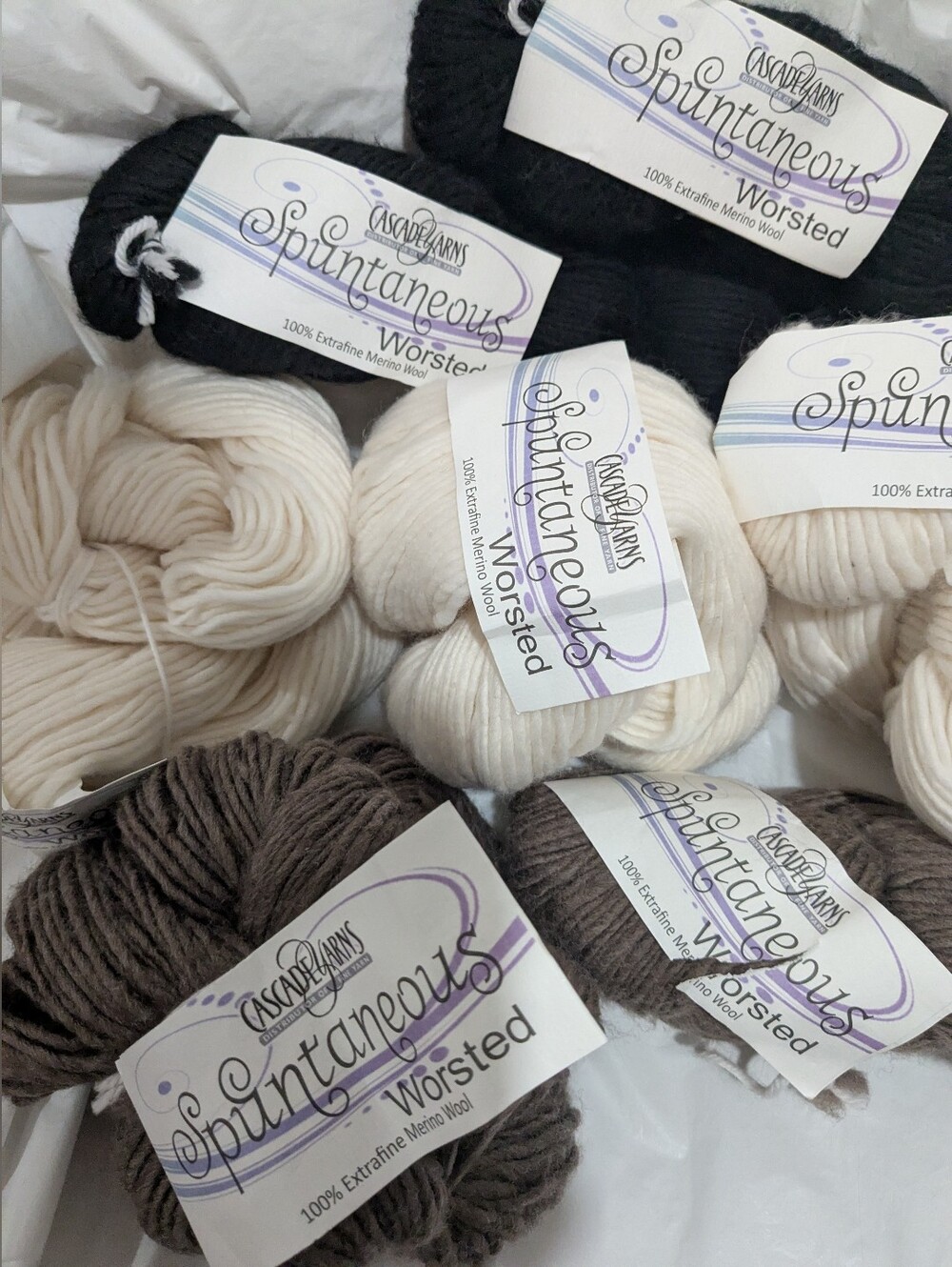 Cascade Yarns Spuntaneous Worsted Yarn - Black, Ivory, Taupe